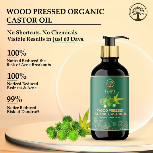Ivory Natural Wood Pressed Organic Castor Oil For Healthy Skin & Hair Wellness