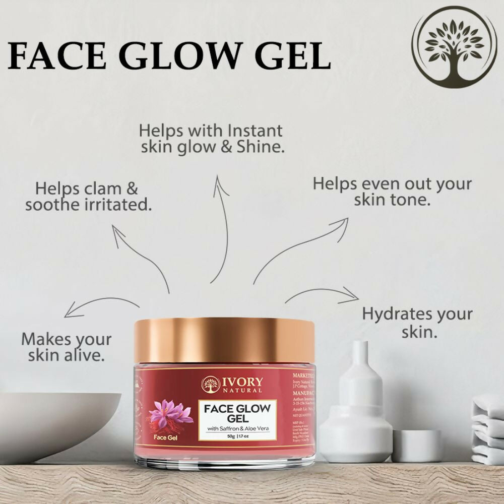 Ivory Natural Face Glow Gel For Instant Glow And Timeless Radiance, Achieve Glowing And Shiny Face