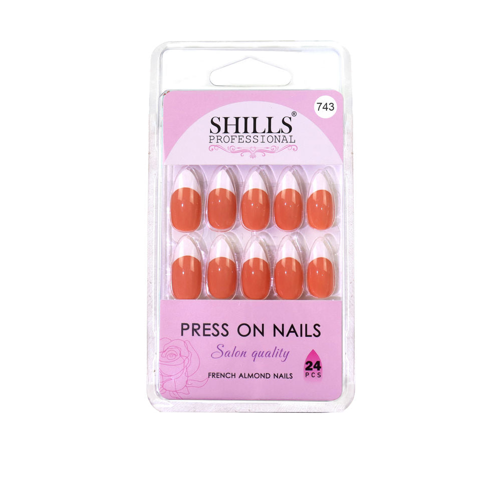 Shills Professional Reusable Press On Nails French Almond - SPN743