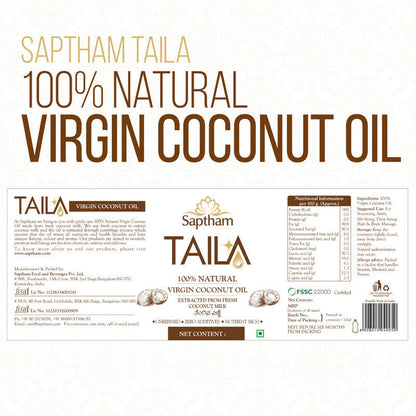 Saptham Taila 100% Natural Virgin Coconut Oil