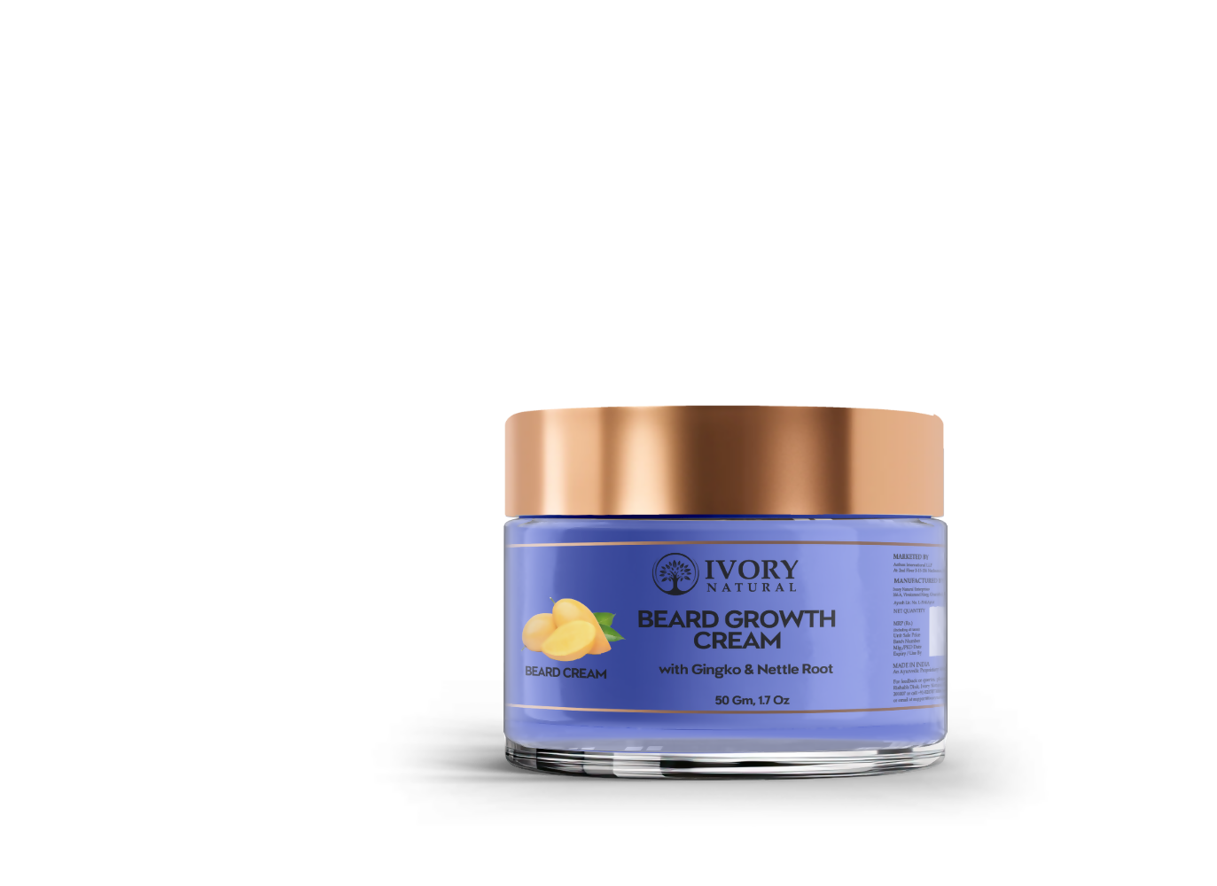 Ivory Natural Beard Growth Cream - Biotin Boosted Hair Follicle For New Hair Cycle