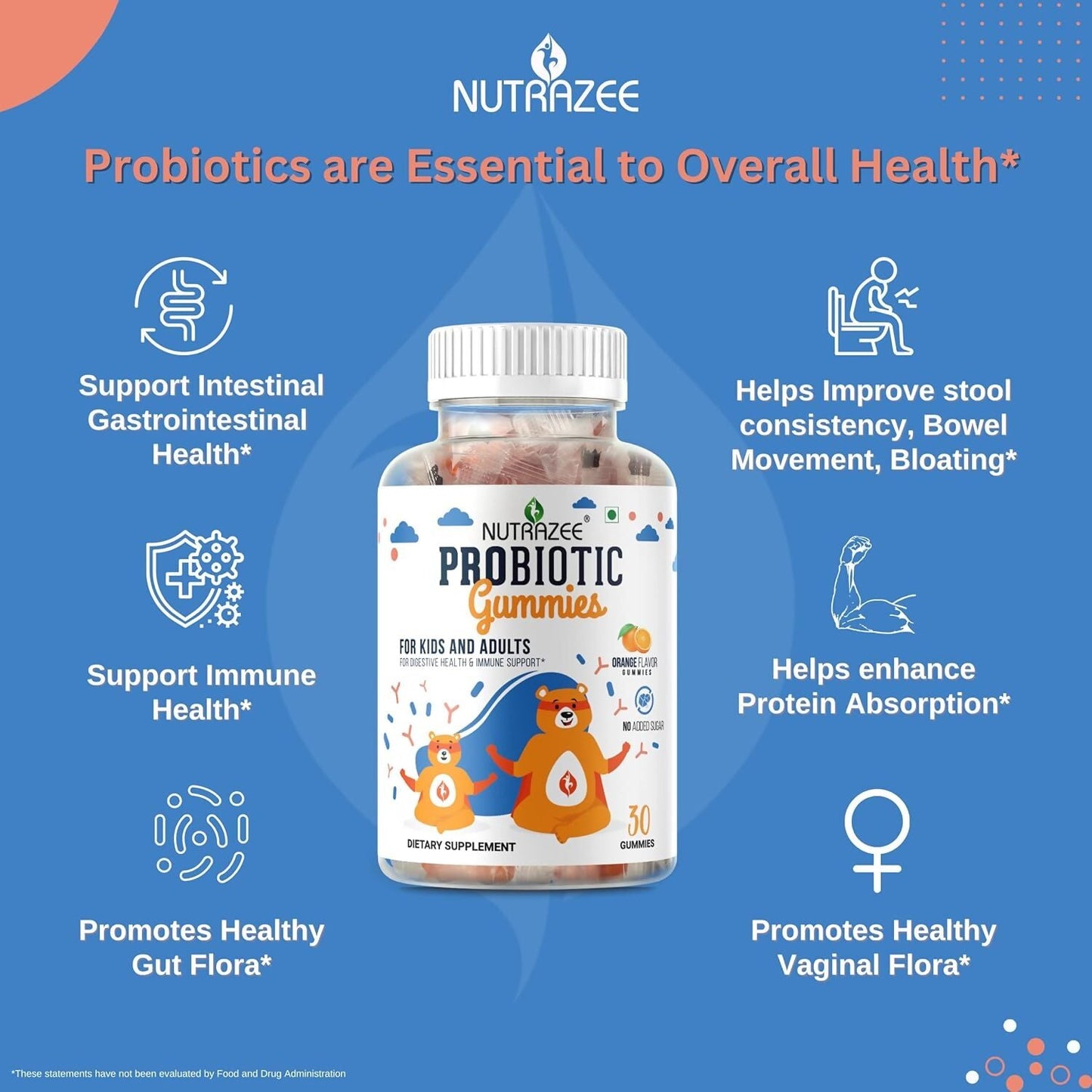 Nutrazee Probiotic Gummies For Kids & Adults