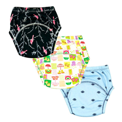 Kindermum Set Of 3- Cotton Padded Pull Up Training Pants/ Padded Underwear For Kids Rugby Animals Rains-Set of 3 PCs -  USA, Australia, Canada 