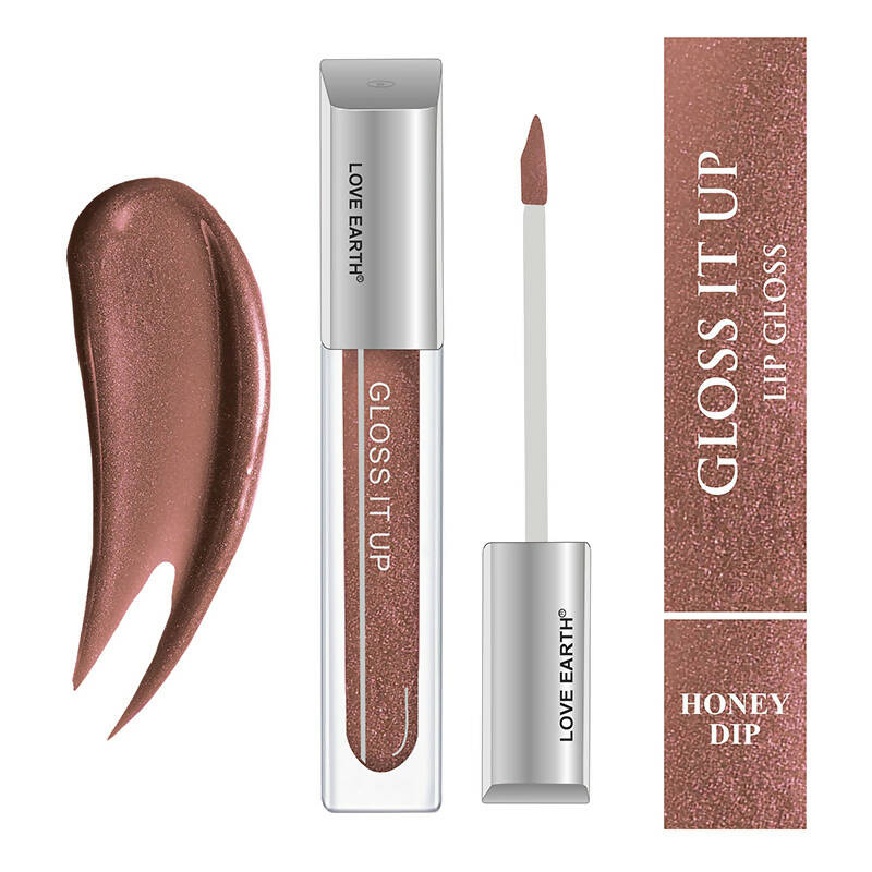 Love Earth Lip Gloss - Honey Dip (Brown Glitter)