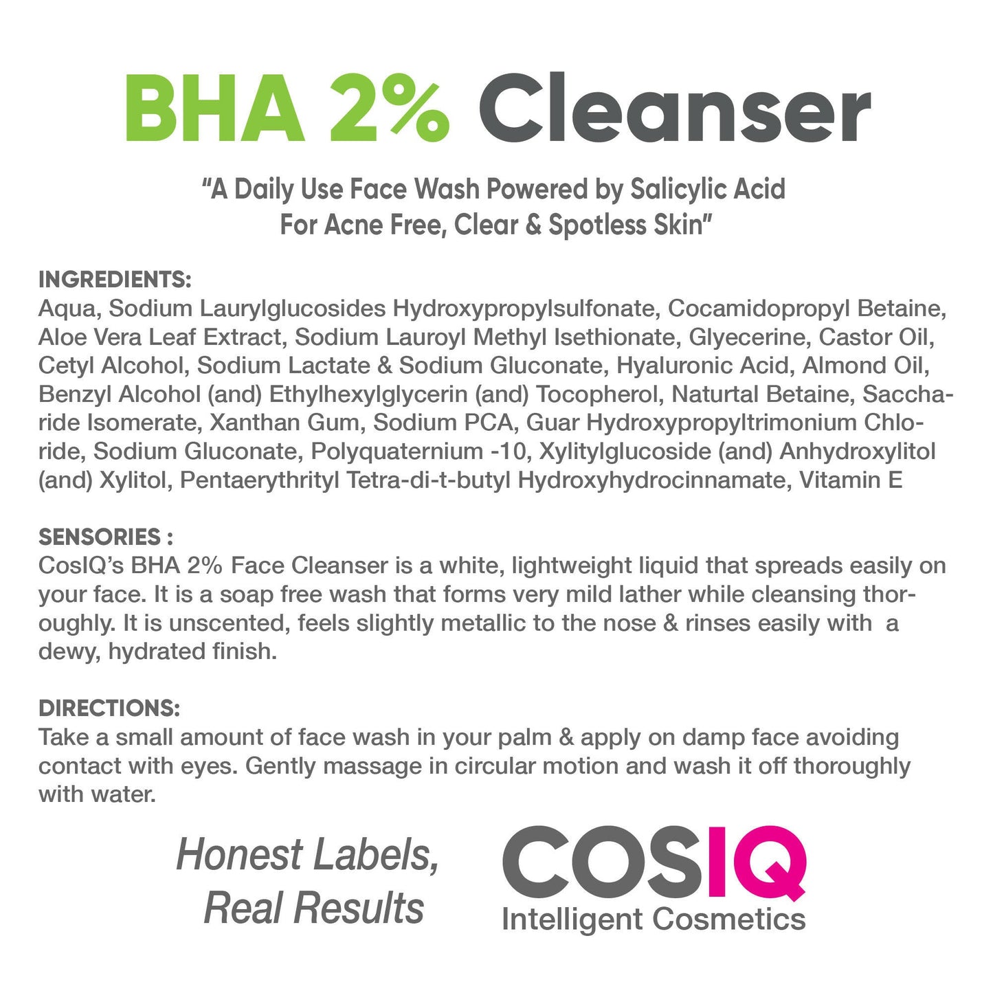 Cos-IQ Salicylic Acid 2% Face Cleanser with BHA