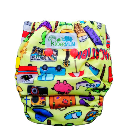 Kindermum Nano Pro Aio Cloth Diaper (With 2 Organic Inserts And Power Booster)- Vacation For Kids