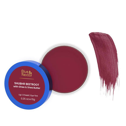 Blue Nectar Shubhr Beetroot Lip, Cheek & Eye Tint with Ghee & Almond Oil