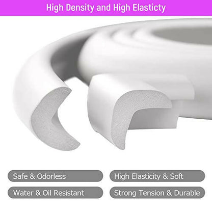 Safe-O-Kid Edge Guard, Baby Proofing Edge 5 Mtr Furniture Edge Bumper Guard, Safety From Head Injury, Edge Guard For Baby/ Toddlers, White