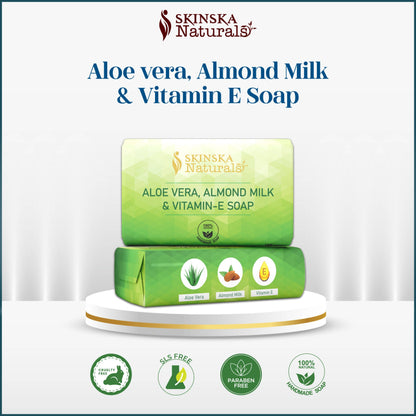 Skinska Natural Aloe Vera Vitamin E & Almond Milk Soap