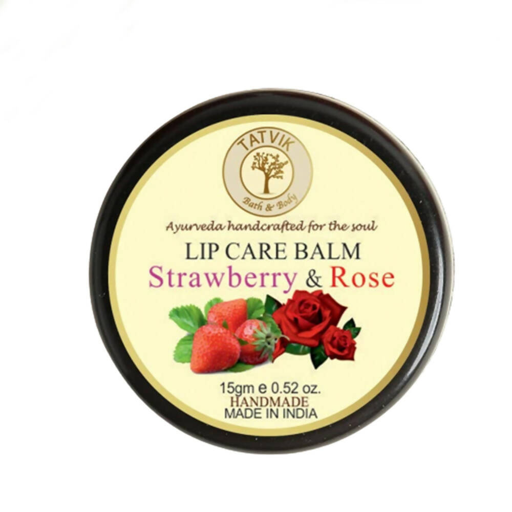 Tatvik Ayurveda Strawberry & Rose Lip Balm - usa canada australia