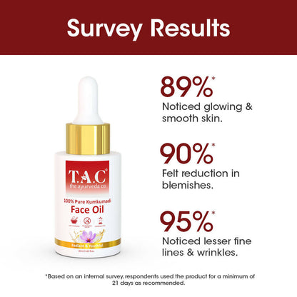 TAC - The Ayurveda Co. 100% Pure Kumkumadi Tailam Face Oil For Glowing, Youthful & Radiant Skin