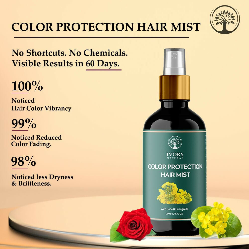 Ivory Natural Color Protection Hair Mist - Locks In Vibrant Hues, Adds Luminous Shine