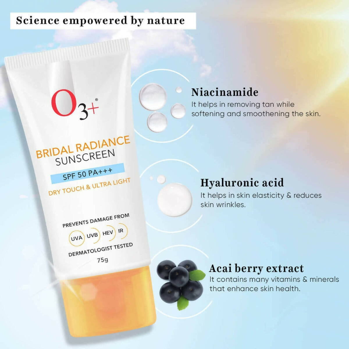 Professional O3+ Bridal Radiance Sunscreen SPF 50 PA +++
