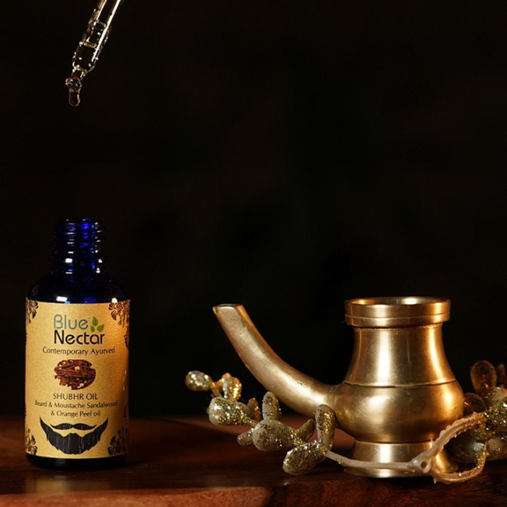 Blue Nectar Shubhr Beard & Moustache Oil with Sandalwood & Orange Peel