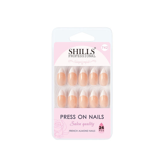 Shills Professional Reusable Press On Nails French Almond - SPN742