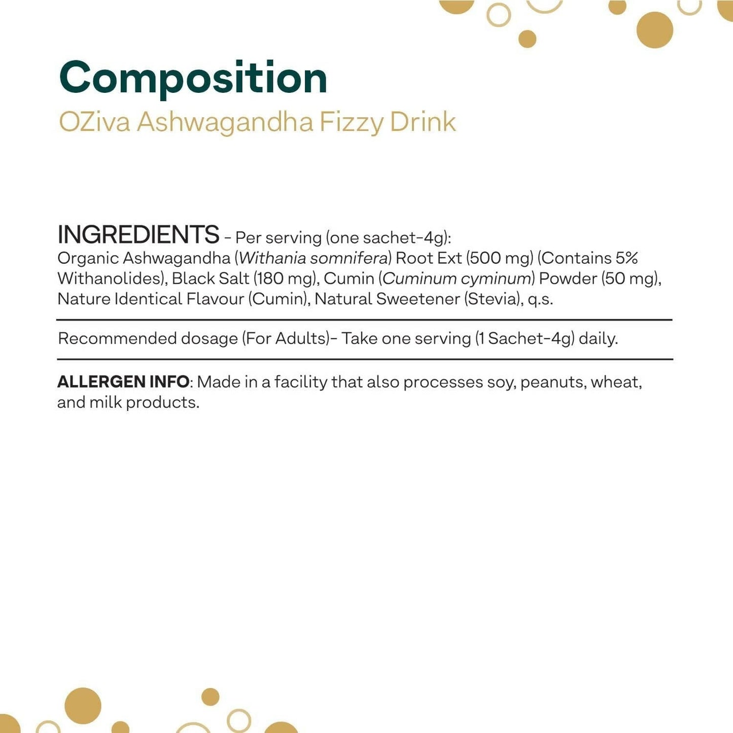 OZiva Ashwagandha Fizzy Drink Mix