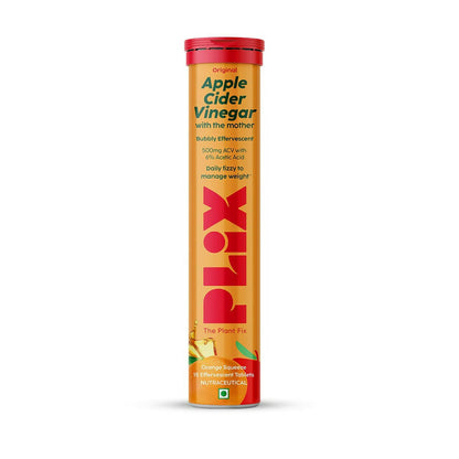 PLIX The Plant Fix Apple Cider Vinegar Effervescent Tablet with Mother - Orange Squeeze - BUDEN