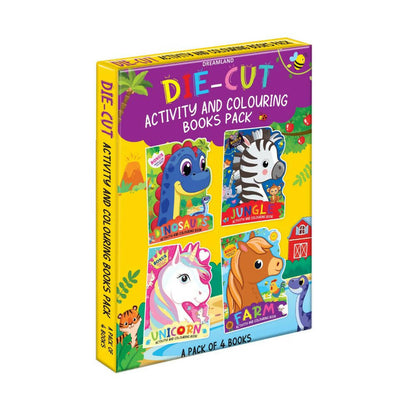 Dreamland Die-cut Activity and Colouring Books Pack- A Pack of 4 Books : Children Interactive & Activity Book -  buy in usa 