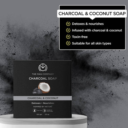 The Man Company Charcoal Soap Bar - Charcoal & Coconut