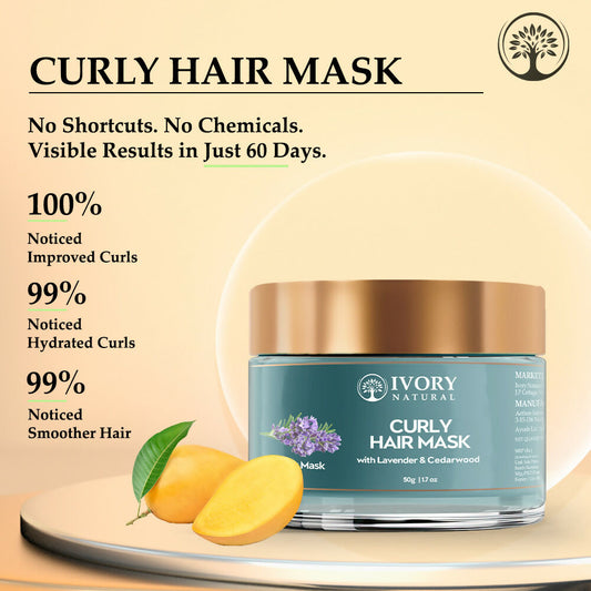 Ivory Natural Curly Hair Mask - Natural Smooth Even Curls For Both Men & Women