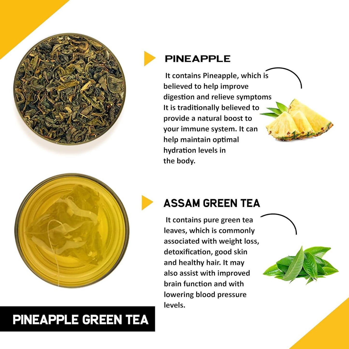 Teacurry Pineapple Green Tea Bags