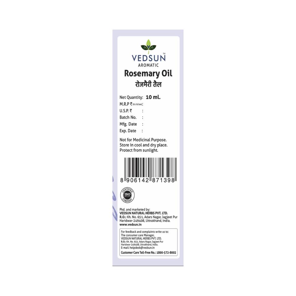 Vedsun Naturals Rosemerry Essential Oil Pure & Organic for Skin and Fragrance