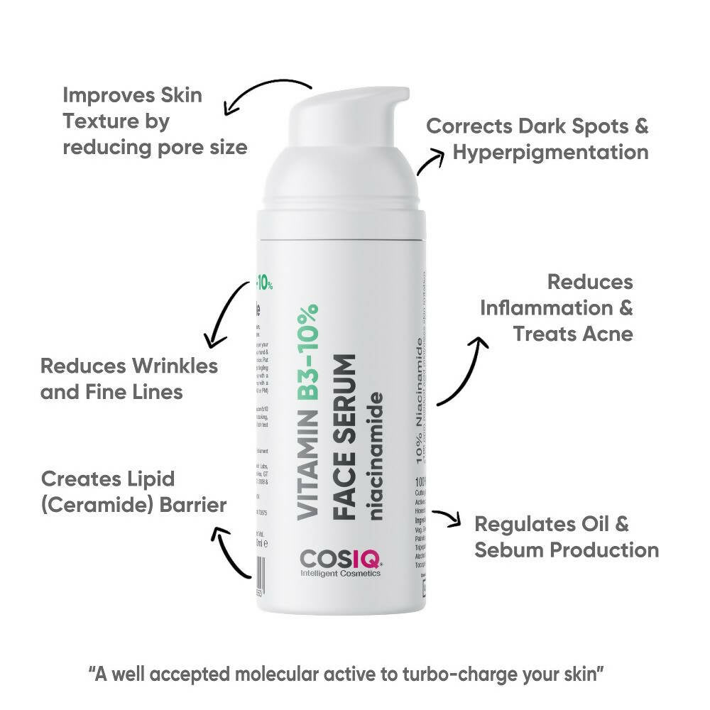 Cos-IQ Niacinamide Vitamin B3-10% Face Serum for Ultra Sensitive Skin