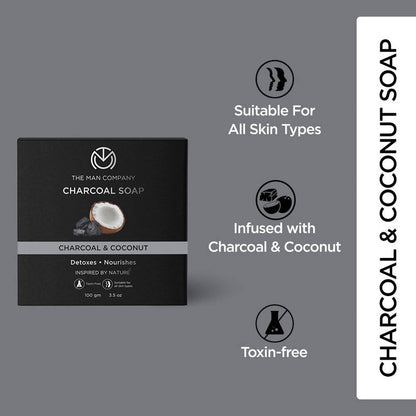 The Man Company Charcoal Soap Bar - Charcoal & Coconut