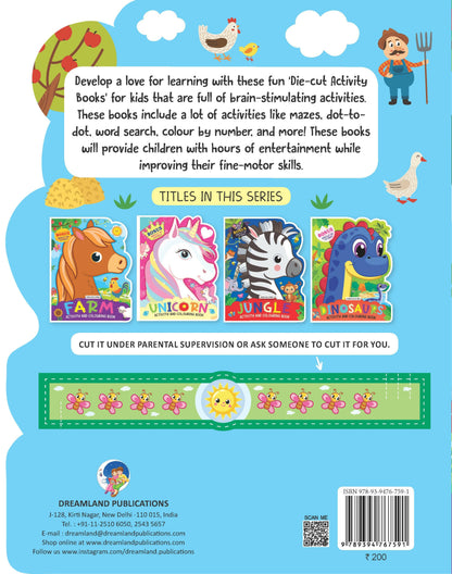 Dreamland Farm Activity and Colouring Book- Die Cut Animal Shaped Book : Children Interactive & Activity Book