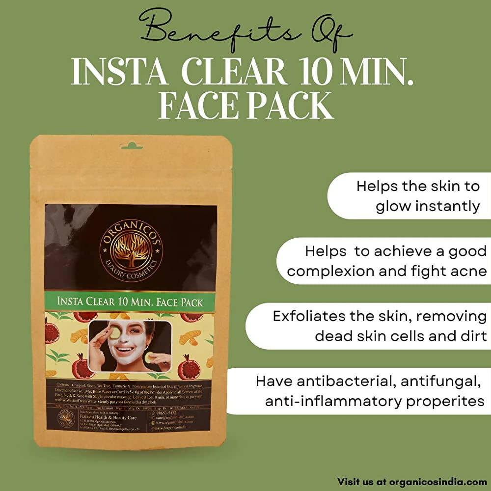 Organicos Insta Clear 10 Min Face Pack