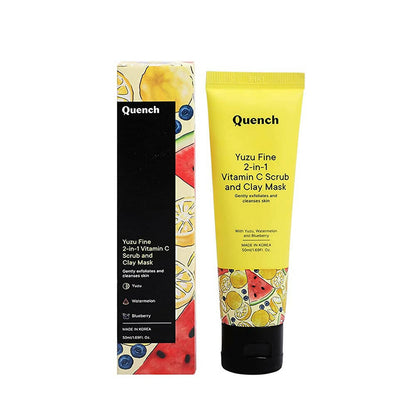 Quench Botanics Yuzu Fine 2-in-1 Vitamin C Scrub and Clay Mask - usa canada australia