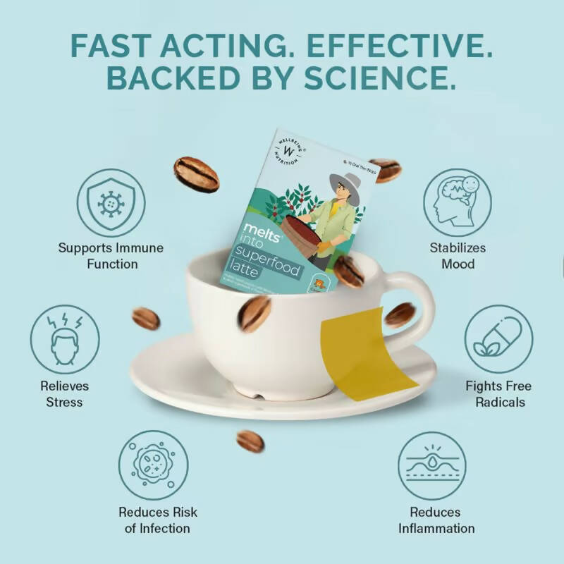 Wellbeing Nutrition Melts Superfood Latte Strips - Caramel Flavor