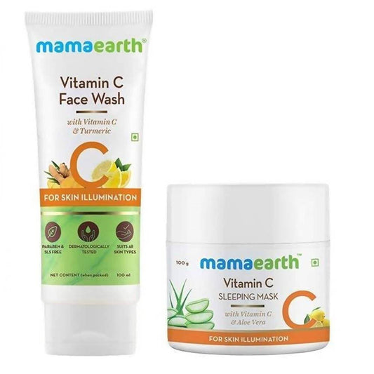 Mamaearth Vitamin C Face Wash & Sleeping Mask for Skin Illumination Combo - 200GM