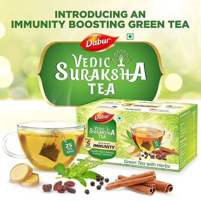 Dabur Vedic Suraksha Green Tea With Herbs Bags