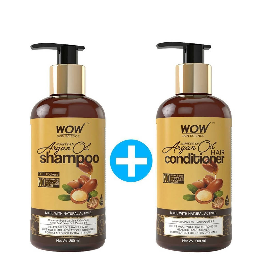 Wow Skin Science Moroccan Argan Oil Shampoo & Hair Conditioner - BUDEN