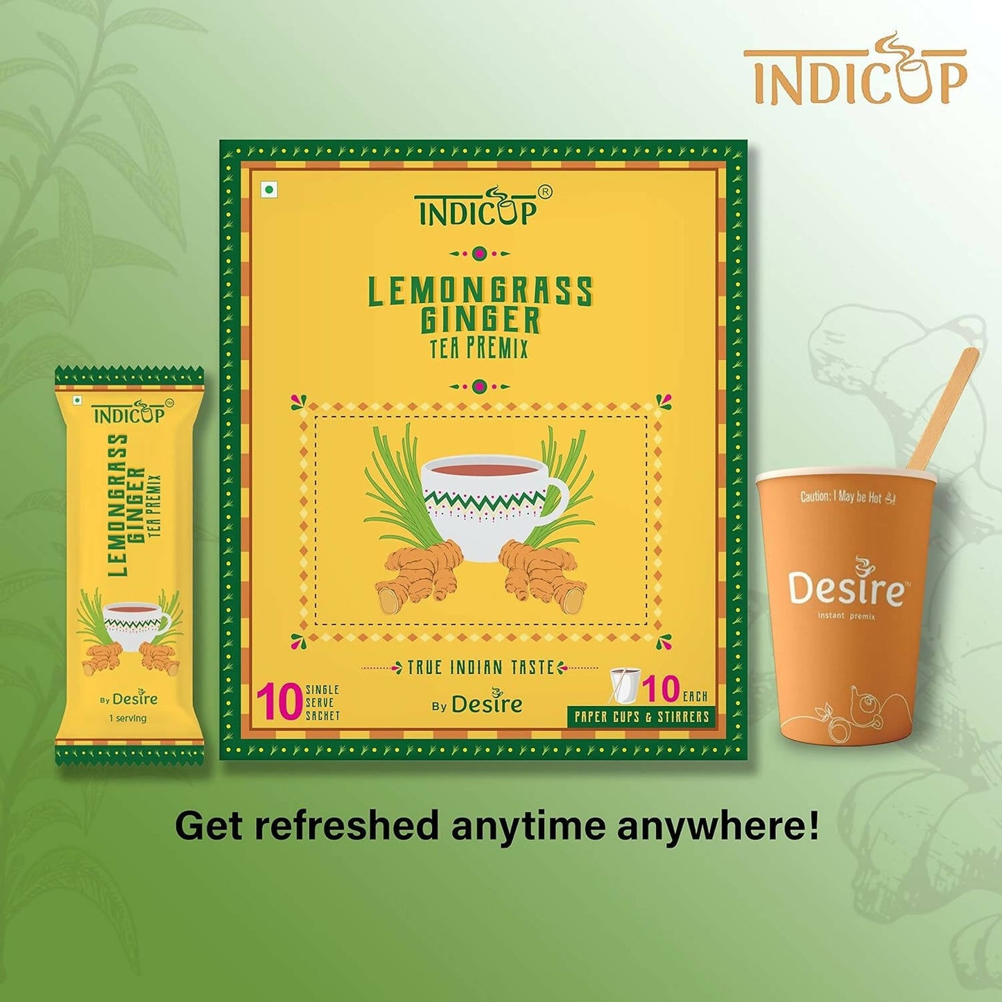 Indicup Lemongrass Ginger Tea Instant Premix