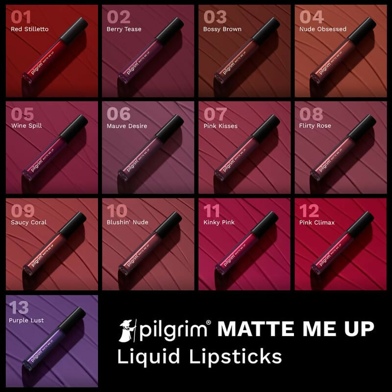 Pilgrim Liquid Matte Lipstick with Hyaluronic Acid - Flirty Rose