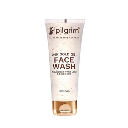 Pilgrim 24k Gold Gel Facewash with Korean White Lotus For Glowing Skin, Reduce Dark Spot And Improves Skin Texture