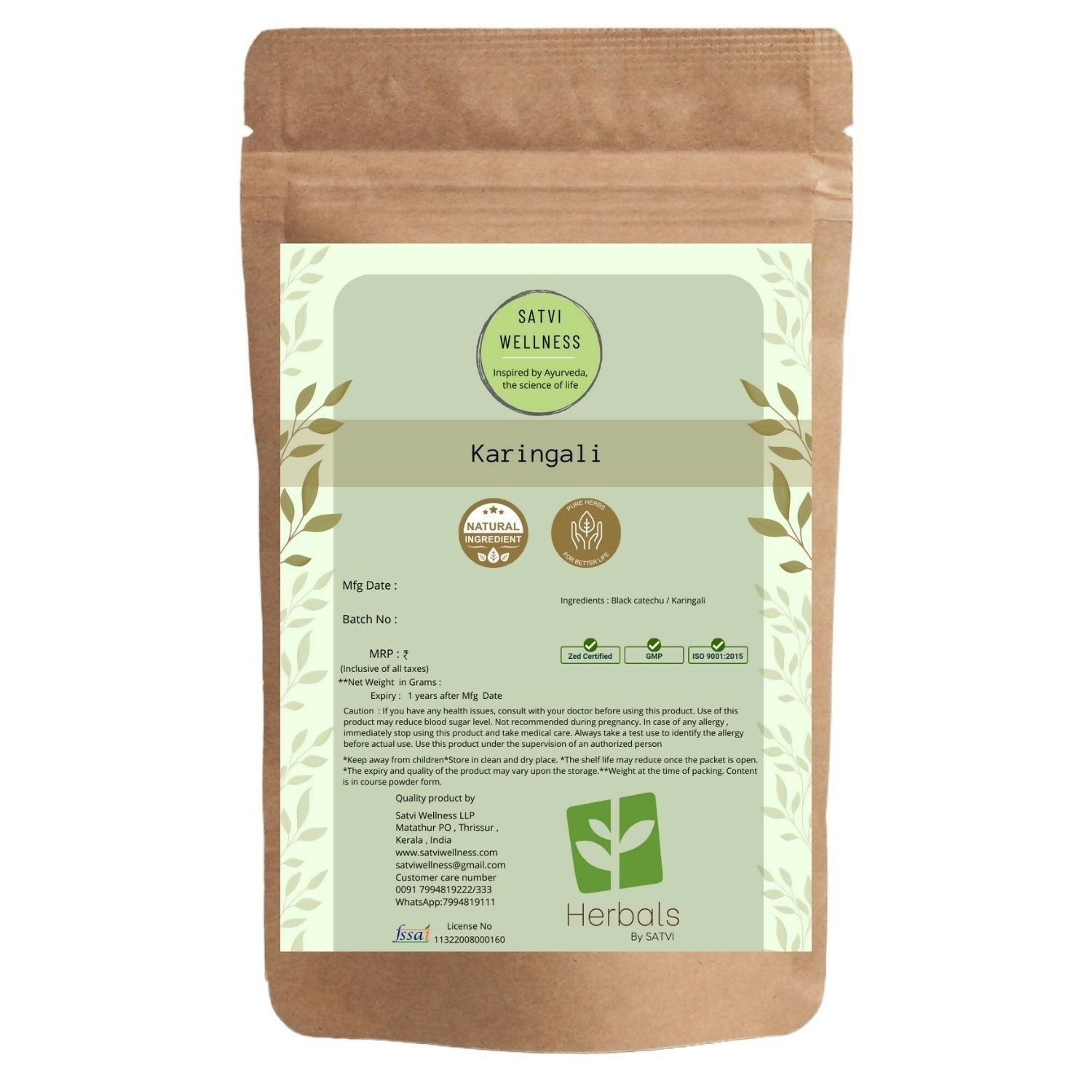 Satvi Wellness Karingali | Black Catechu Powder - BUDEN