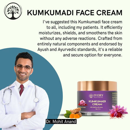 Ivory Natural Kumkumadi Night Cream For Skin For Skin Tone & Texture, Reduce Blemishes & Dark Spots