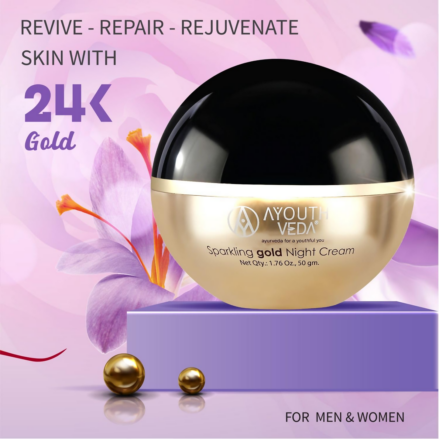 Ayouthveda Sparkling Gold Night Cream