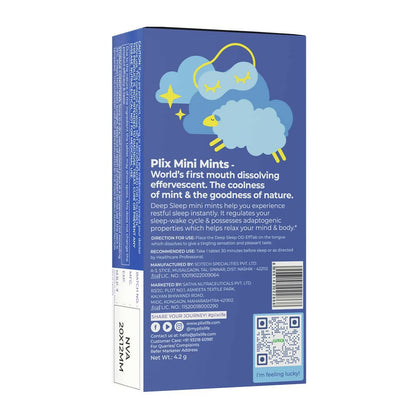 PLIX The Plant Fix Melatonin Deep Sleep Oral Dissolving Mini Mints Effervescent Tablets