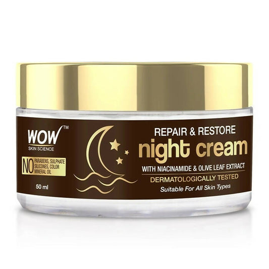 Wow Skin Science Night Cream With Niacinamide & Olive Leaf Extract - BUDEN