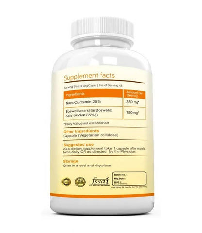 Ramini Bio Nutrition Nano Curcumin with Boswellia Veg Capsules