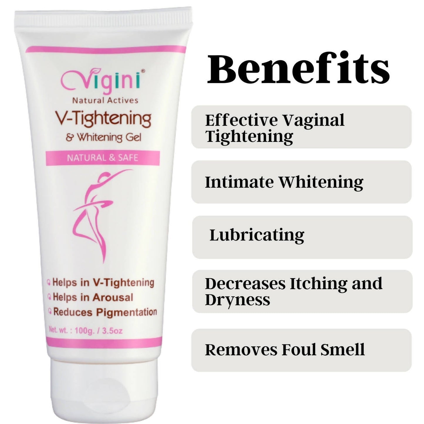 Vigini Natural Actives Vaginal V-Tightening Whitening Vagina Tight Moisturizer Lubricant Cream Gel