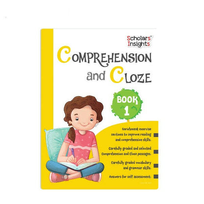 Scholars Insights Comprehension and Cloze Grade 1| English Vocabulary & Grammar Skill Book for Kids| Ages 6-7 Years -  buy in usa 