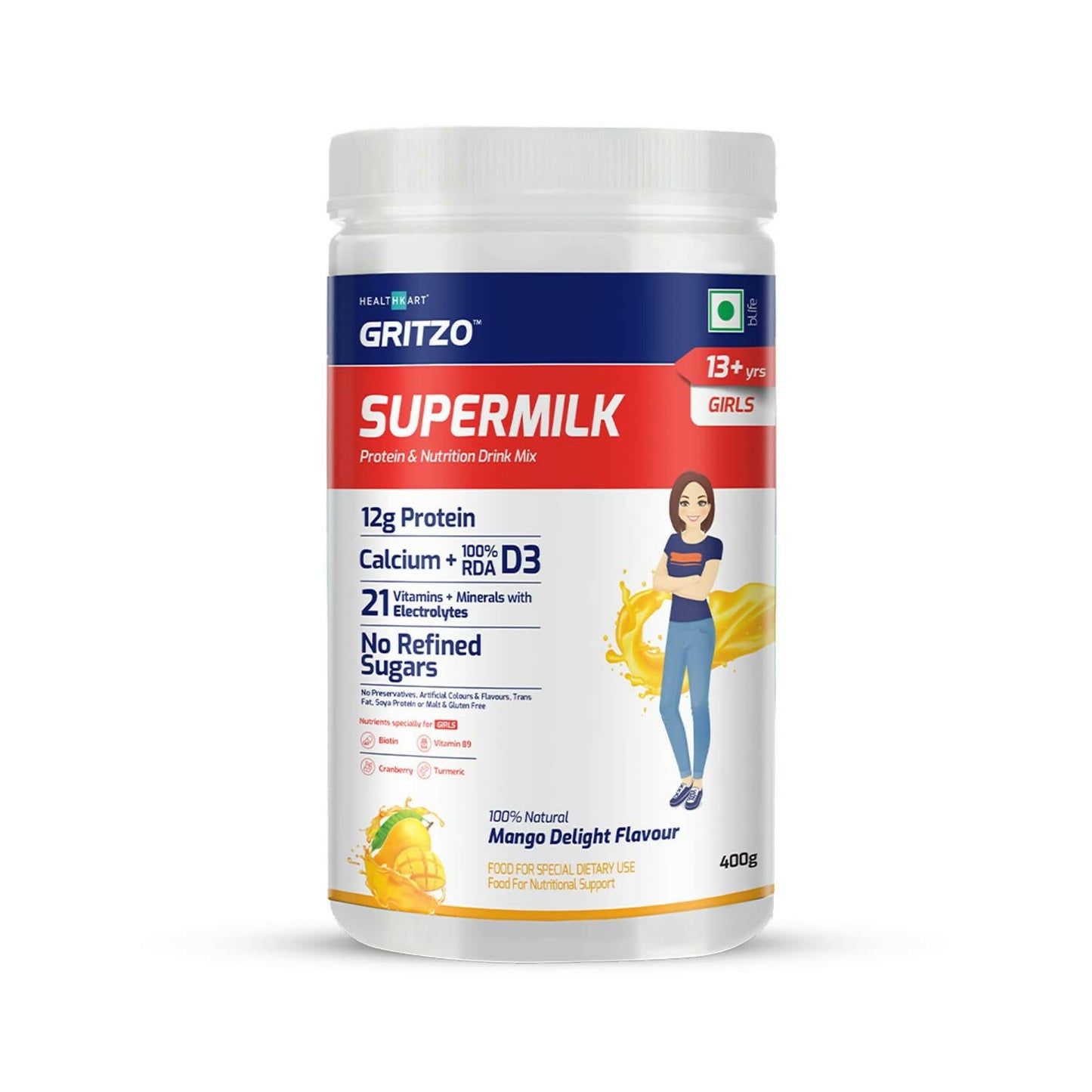 Gritzo SuperMilk 13+y Health Drink for Girls - BUDNE