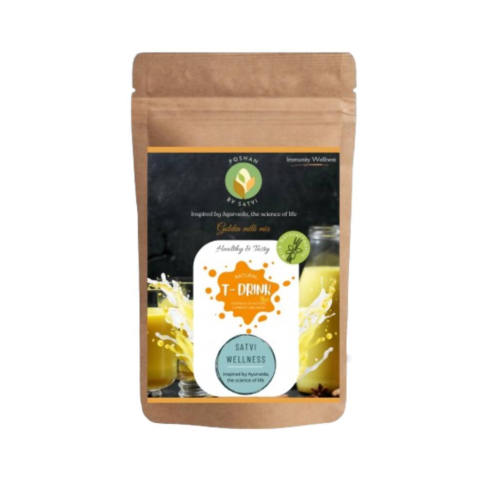 Satvi Wellness T Drink Mix Plus - Immunity Wellness | Golden Milk Mix | Turmeric Milk Mix - BUDEN