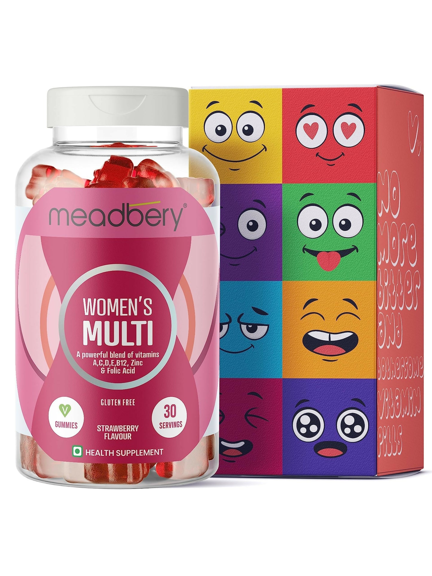 Meadbery Women's Multivitamin Gummies - Strawberry Flavour