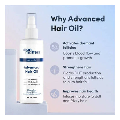 Man Matters Advanced Hair Oil With Redensyl, Onion Oil, Bhringraj, With No Side Effects